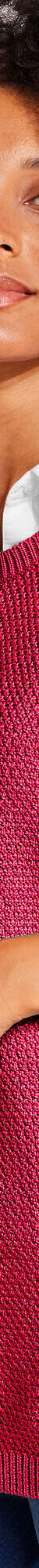Pull-tunique sans manches à boutons effet corne, maille fantaisie (framboise) Pull-tunique sans manches à boutons effet corne, maille fantaisie (framboise)